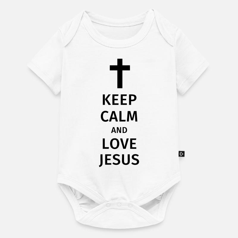 keep calm and love jesus - Body à manches courtes Premium Bébé - blanc