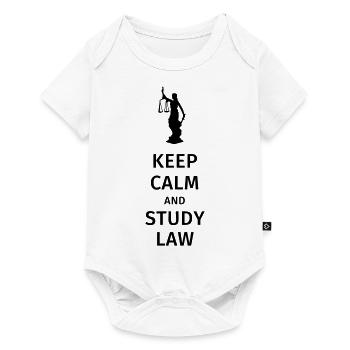 keep calm and study law - Baby Premium Kurzarmbody - Weiß - Vorne