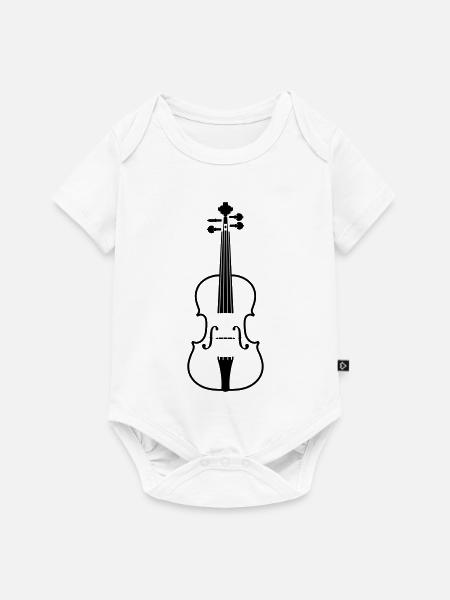 Geige - Baby Premium Kurzarmbody - Weiß