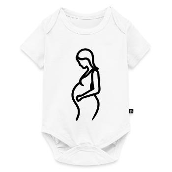 Schwangere - Baby Premium Kurzarmbody - Weiß - Vorne