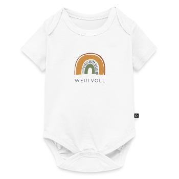 WERTVOLL - Regenbogen - Baby Premium Kurzarmbody - Weiß - Vorne