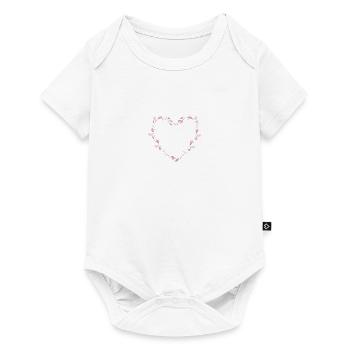 heart_watercolour_wreath - Body à manches courtes Premium Bébé - blanc - Devant