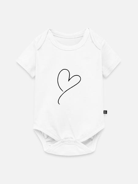 Herz Emoji Skizze - Baby Premium Kurzarmbody - Weiß