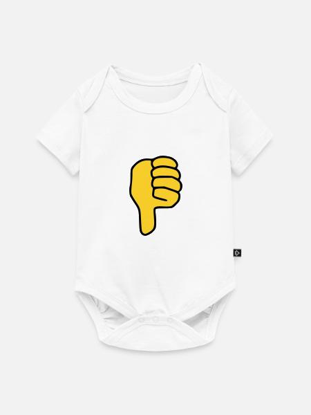 Emoji Daumen runter Skizze Farbe - Baby Premium Kurzarmbody - Weiß