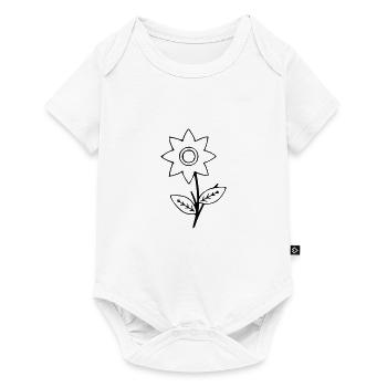 Flower Drawing Nature Sketch Black - Baby Premium short-sleeve bodysuit - white - Front