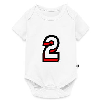 2 JAHRE. 2. JUBILÄUM. GEBURTSTAG 2 JAHRE. 2 - Baby Premium Kurzarmbody - Weiß - Vorne