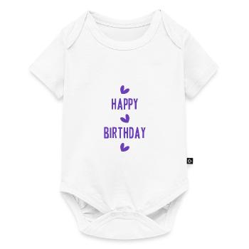 HAPPY BIRTHDAY. JOYEUX ANNIVERSAIRE. ANNIVERSAIRE. - Body à manches courtes Premium Bébé - blanc - Devant