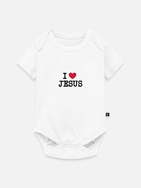 Ich liebe Jesus - Baby Premium Kurzarmbody - Weiß
