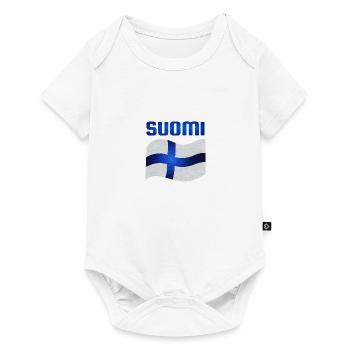 The flag of Finland / Blue Cross Flag - Baby Premium short-sleeve bodysuit - white - Front