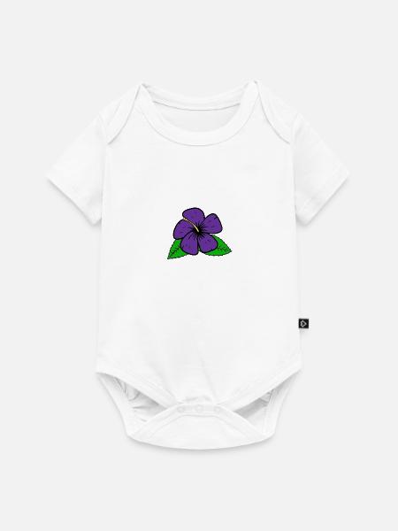 Blüte lila - Baby Premium Kurzarmbody - Weiß