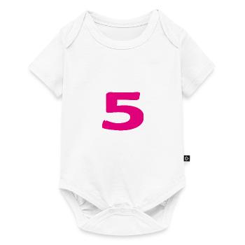 5. 5 ANS. 5e ANNIVERSAIRE. ANNIVERSAIRE 5 ANS. 5. - Body à manches courtes Premium Bébé - blanc - Devant
