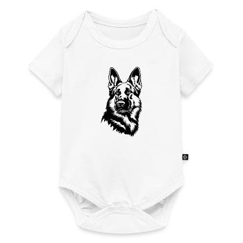 Tête de chien de berger allemand - Body à manches courtes Premium Bébé - blanc - Devant