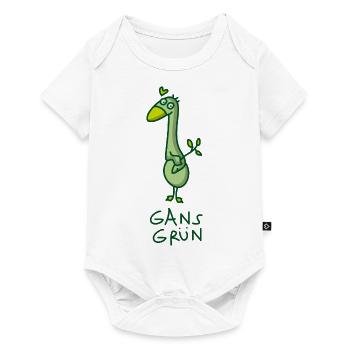 Gans grün im Frühling - Baby Premium Kurzarmbody - Weiß - Vorne