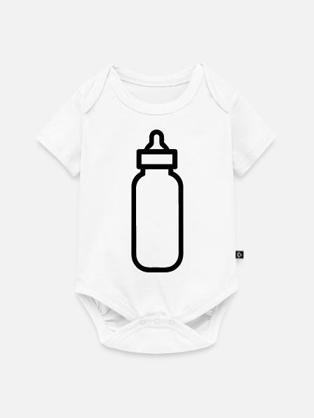 Flasche - Baby Premium Kurzarmbody - Weiß