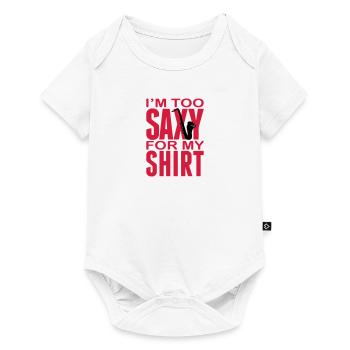 I'm too Saxy for this Shirt - Saxofon - Instrument - Baby Premium short-sleeve bodysuit - white - Front