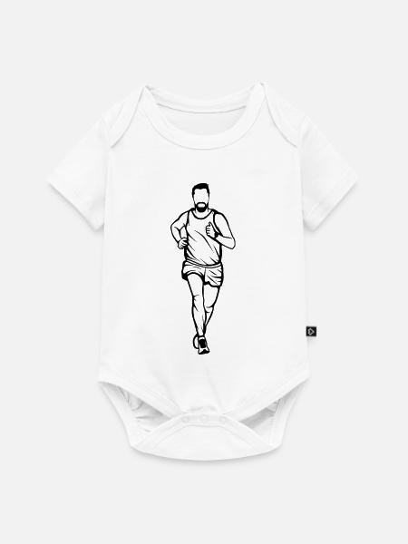 Lustiger Jogger - Baby Premium Kurzarmbody - Weiß