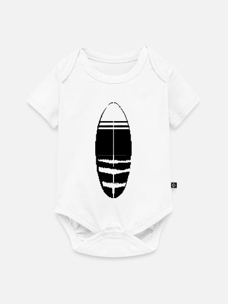 Surfbrett Pixel - Baby Premium Kurzarmbody - Weiß