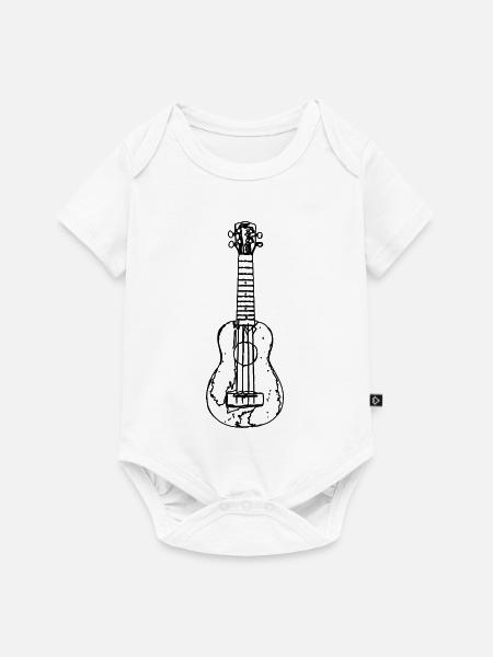 Ukulele Skizze - Baby Premium Kurzarmbody - Weiß