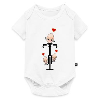 HAPPY EASTER FAMILY - VÉLO DE ROUTE EASTER EGGS - Body à manches courtes Premium Bébé - blanc - Devant