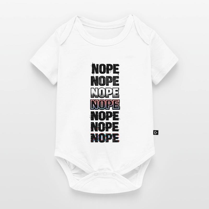 Nein, Neon-Glitch-Textstack Baby Premium Kurzarmbody