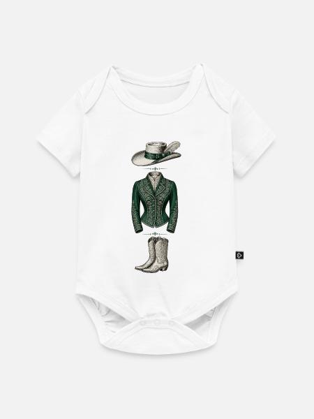 Eleganter grüner Stil - Baby Premium Kurzarmbody - Weiß