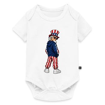 Gangster Amerikanischer Patriot - Baby Premium Kurzarmbody - Weiß - Vorne