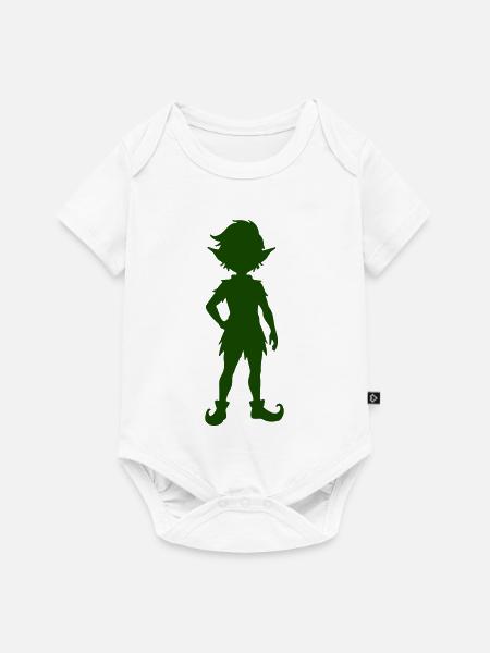 Waldelfe Silhouette – Verspielte Naturkunst - Baby Premium Kurzarmbody - Weiß