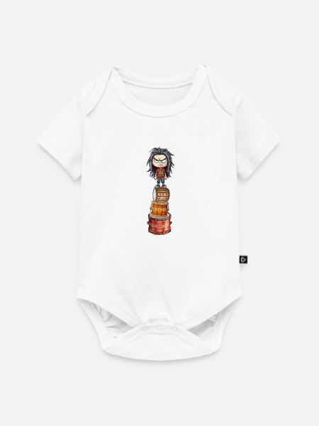 Drummer Turm angry - Baby Premium Kurzarmbody - Weiß