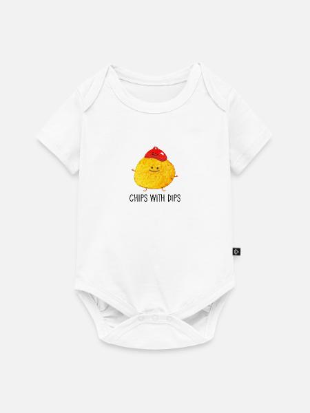 Chips mit Dips - Baby Premium Kurzarmbody - Weiß