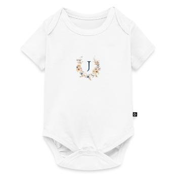 J Monogramme, Floral, Boho - Body à manches courtes Premium Bébé - blanc - Devant