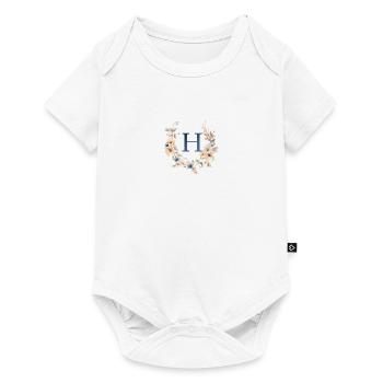 H Monogram, Floral, Boho - Baby Premium short-sleeve bodysuit - white - Front