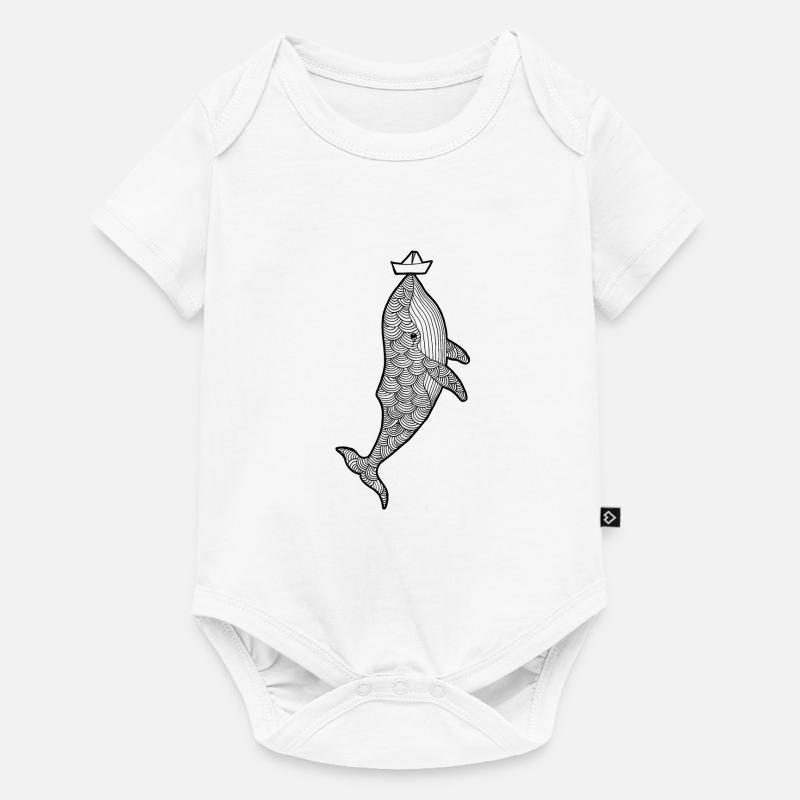Bateau de baleine - Body à manches courtes Premium Bébé - blanc