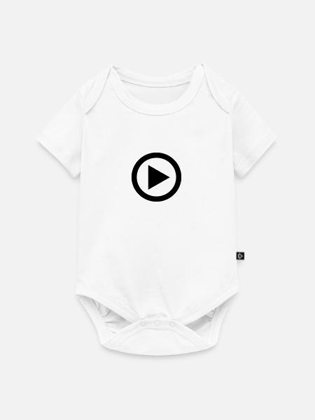 Play Button Cadeau de démarrage pour les gamers - Body à manches courtes Premium Bébé - blanc
