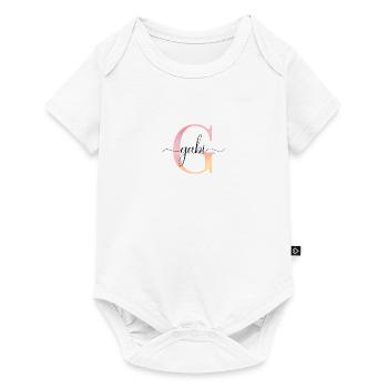 G | Monogramm | Name | Gabi |Watercolor - Baby Premium Kurzarmbody - Weiß - Vorne