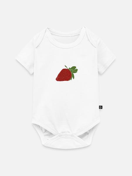 Erdbeere - Baby Premium Kurzarmbody - Weiß