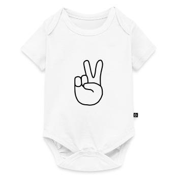 Emoji Peace Finger Sketch black - Baby Premium short-sleeve bodysuit - white - Front