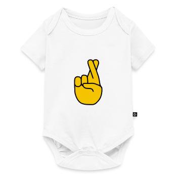 Emoji Finger Crossed Sketch Color - Baby Premium short-sleeve bodysuit - white - Front