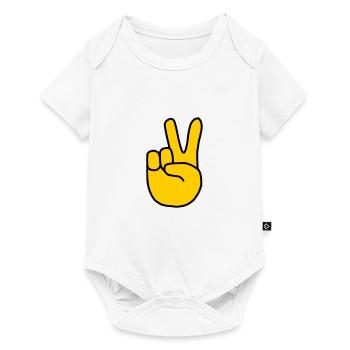 Emoji Peace Finger Sketch Color - Baby Premium short-sleeve bodysuit - white - Front