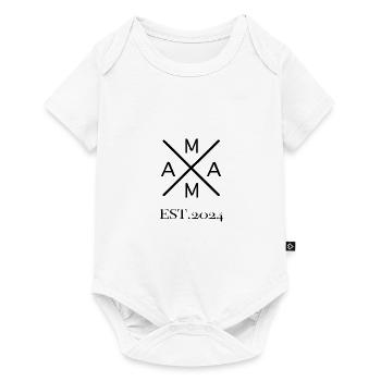 Schwanger Werdende Mama est. 2024 Stolze Mama 2024 - Baby Premium Kurzarmbody - Weiß - Vorne