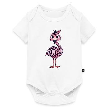 Flamingo - Baby Premium Kurzarmbody - Weiß - Vorne