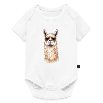 Cooles Alpaka - Baby Premium Kurzarmbody - Weiß - Vorne