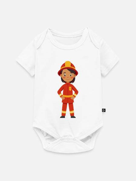 Feuerwehr-Feuerwehr-Uniform-Mädchen - Baby Premium Kurzarmbody - Weiß