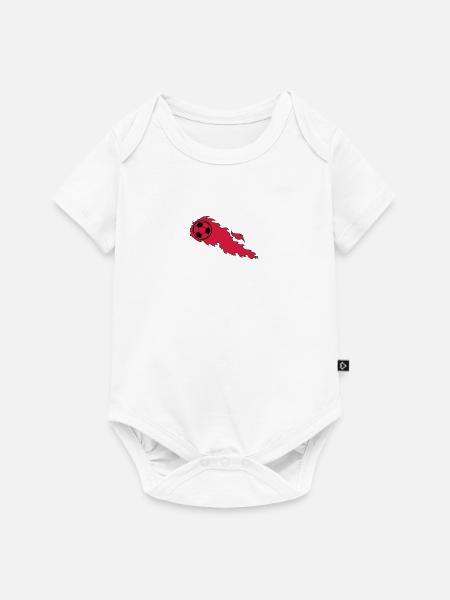 Brandende voetbal - Baby Premium kortärmad bodysuit - vit