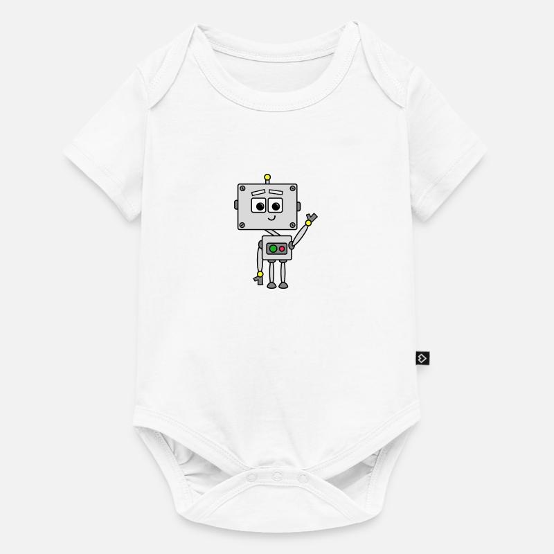 Roboter Johnny - Baby Premium Kurzarmbody - Weiß