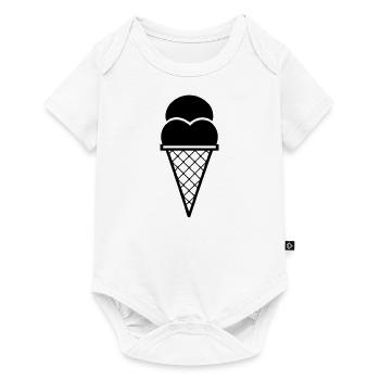 Cornet de crème glacée idée cadeau crème glacée - Body à manches courtes Premium Bébé - blanc - Devant