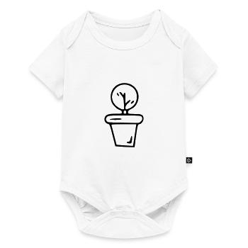 Plant drawing nature sketch black - Baby Premium short-sleeve bodysuit - white - Front