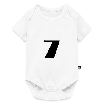 7. 7 ANS. 7e ANNIVERSAIRE. ANNIVERSAIRE 7 ANS. 7 - Body à manches courtes Premium Bébé - blanc - Devant