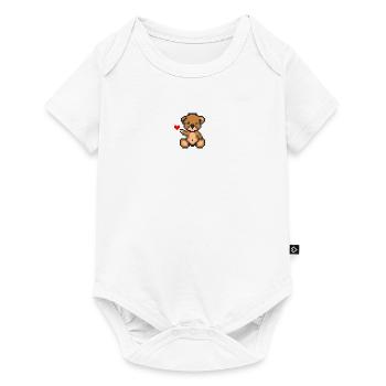 Pixel MiniBear Love - Baby Premium short-sleeve bodysuit - white - Front