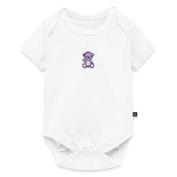 Pixel MiniBear Pastel Purple - Baby Premium short-sleeve bodysuit - white - Front