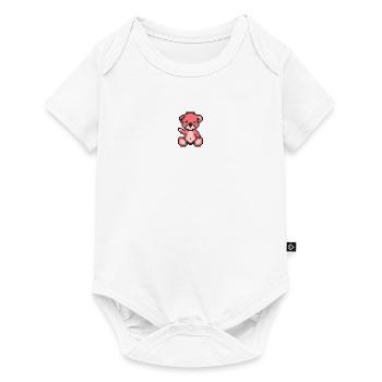 Pixel MiniBär Neonpink - Baby Premium Kurzarmbody - Weiß - Vorne